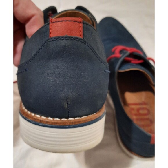 1901 Saddle Shoes Oxford Leather Suede Lace Up Derby Navy Blue & Red Mens 11.5 main image 6